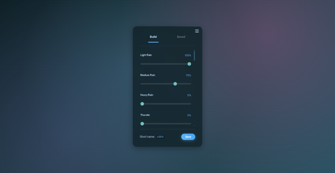 Build rain sounds mix